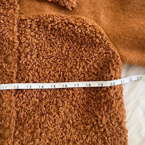 Bimba y Lola Long Coat Topcoat Sherpa Teddy Quiet Luxury Sz XS